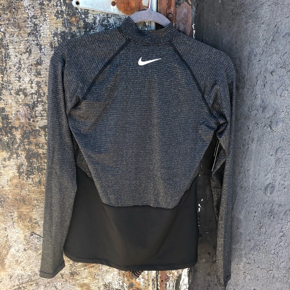 Nike Pro Warm Black Long Sleeve Drifit Running Top - Picture 10 of 11